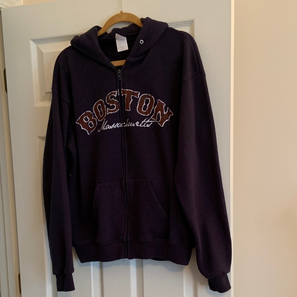 Boston Massachusetts Navy Hoodie